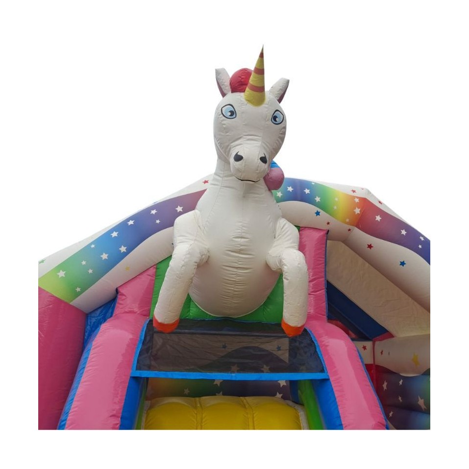 Gebrauchte Einhorn Hüpfburg mit Rutsche - 28114 - 4-cover