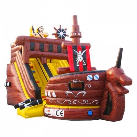 Second Hand Brown Pirate Ship Inflatable Slide - 244-cover