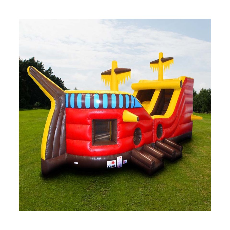 Second Hand Red Pirate Ship Inflatable Slide - 245-cover