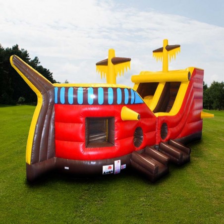 Second Hand Red Pirate Ship Inflatable Slide - 245-cover