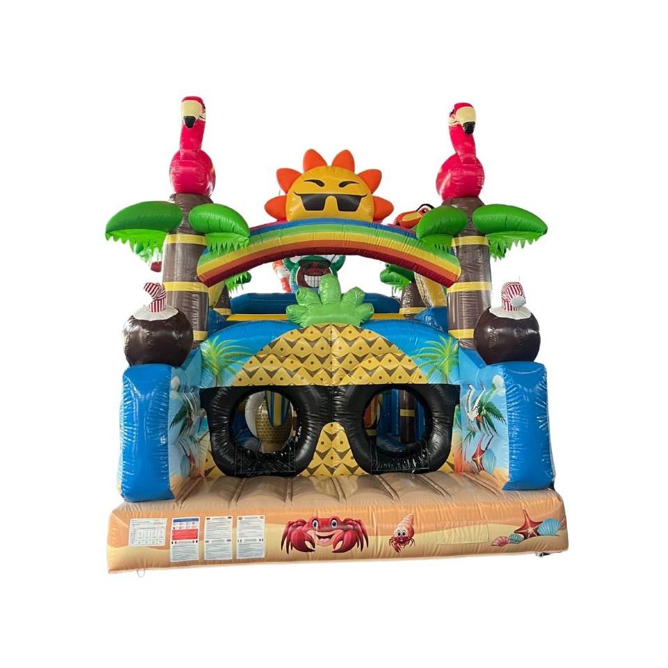 Tropical Inflatable Obstacle Course 16 m - 27136 - 2-cover Tropical Inflatable Obstacle Course 16 m - 27136 - 2-cover