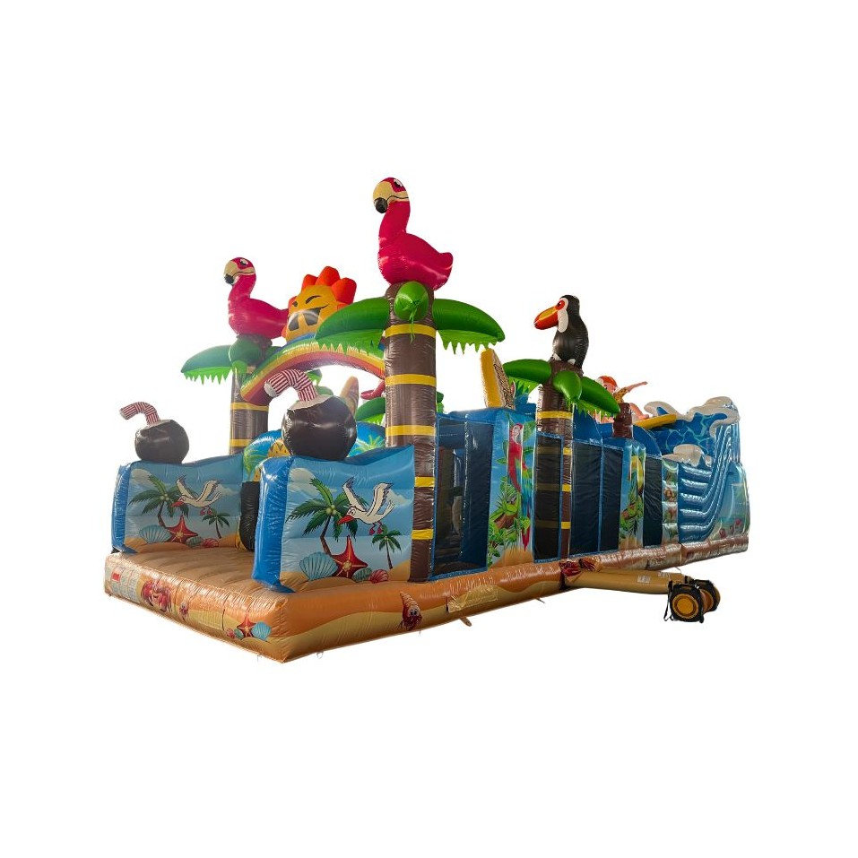 Tropical Inflatable Obstacle Course 16 m - 27137 - 4-cover Tropical Inflatable Obstacle Course 16 m - 27137 - 4-cover