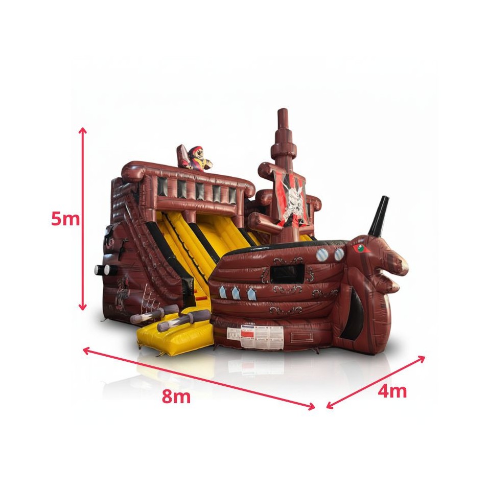 Brown Pirate Ship Inflatable Slide - 27286 - 1-cover Brown Pirate Ship Inflatable Slide - 27286 - 1-cover