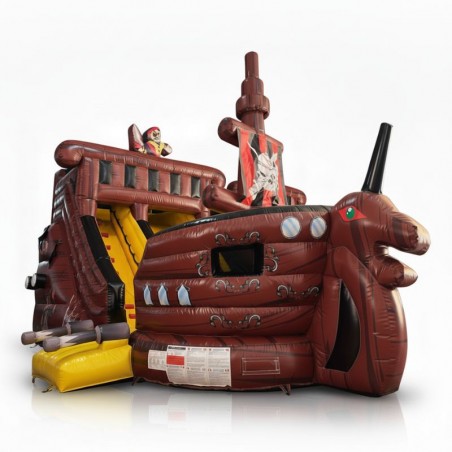 Brown Pirate Ship Inflatable Slide - 27287 - 2-cover