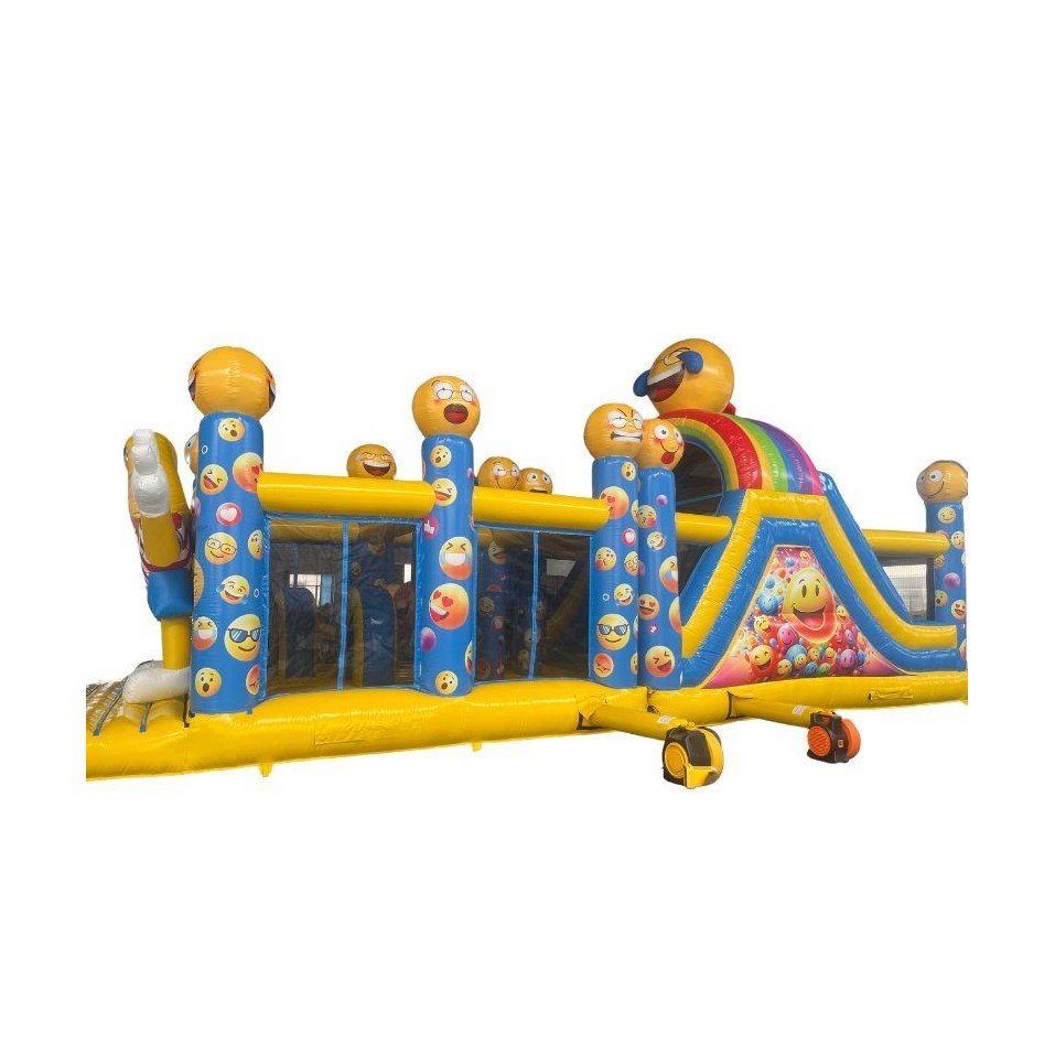 Inflatable Obstacle Course Emoticone 12M - 27522 - 3-cover