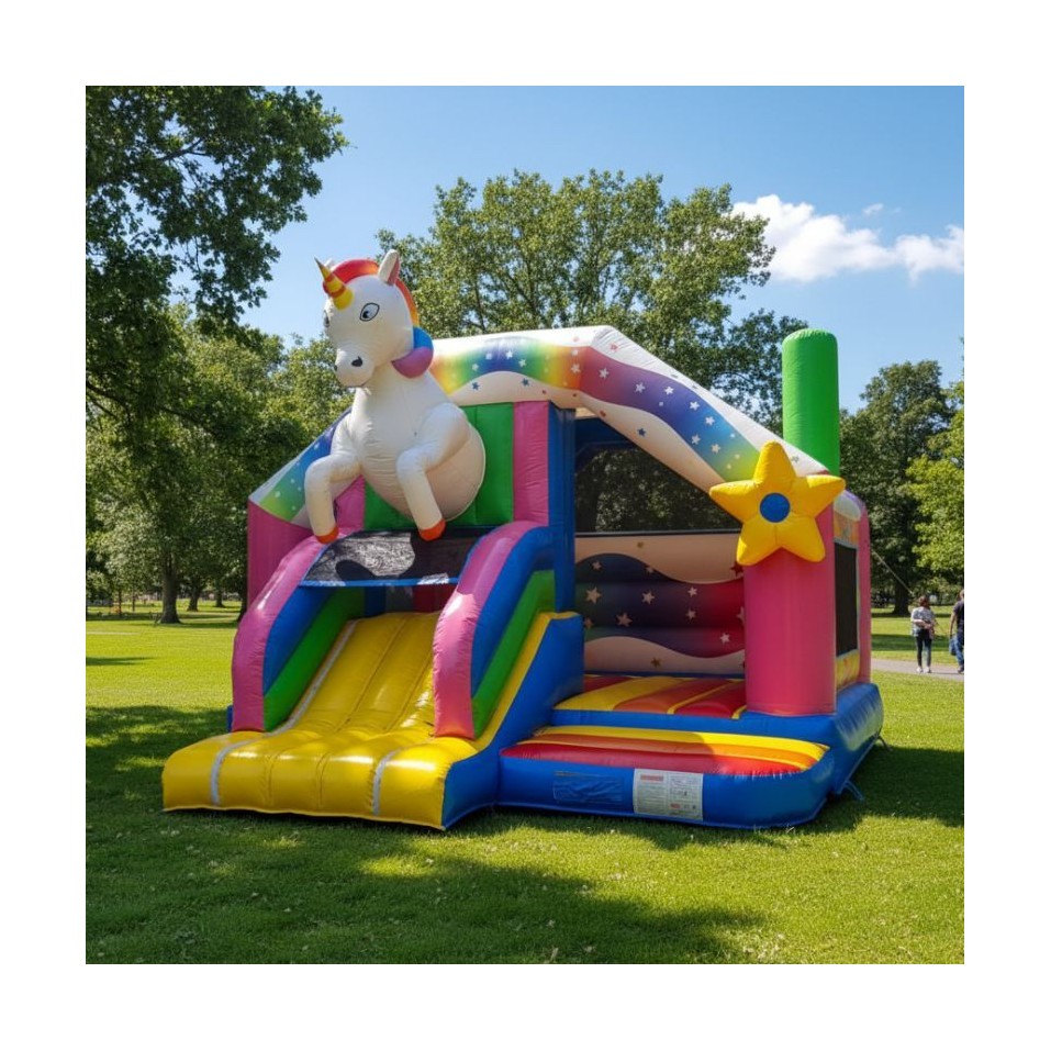 Second-hand Unicorn Inflatable Slide Bouncy Castle - 711