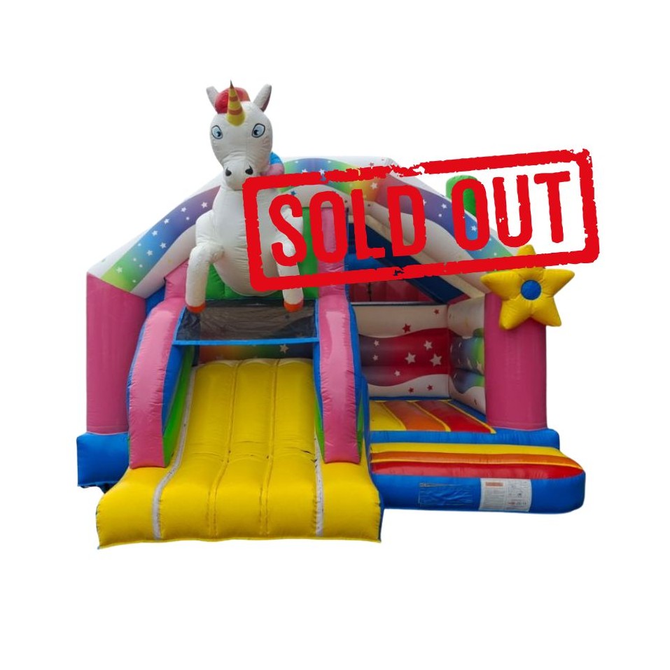 Castillo Hinchable Unicornio con Tobogán de Ocasión - 711