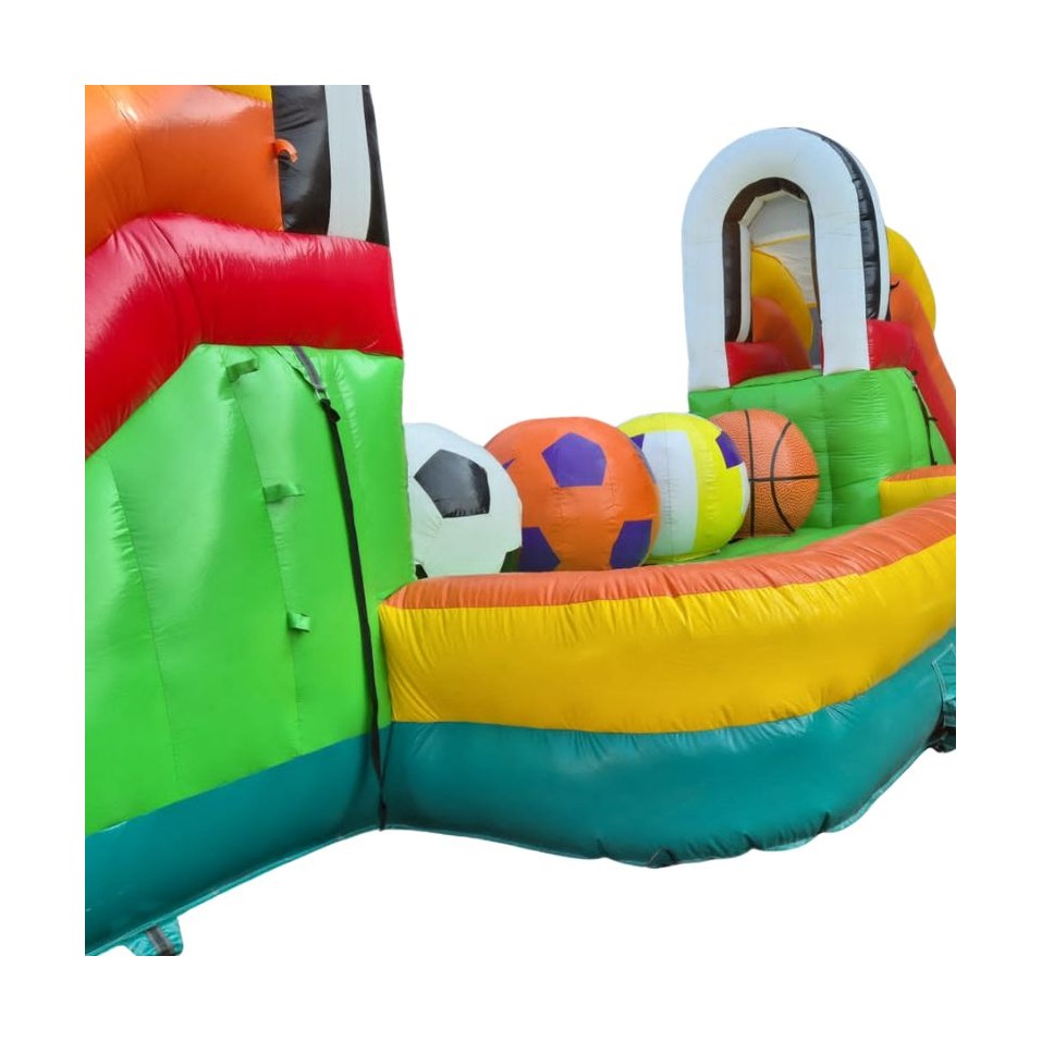 Percorso a Ostacoli Gonfiabile Wipeout Football Rosso Usato - 28394 - 4-cover